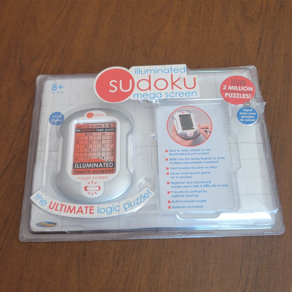 Techno Source Illuminated Sudoku Mega Screen Handheld Puzzle Game Sealed NEW